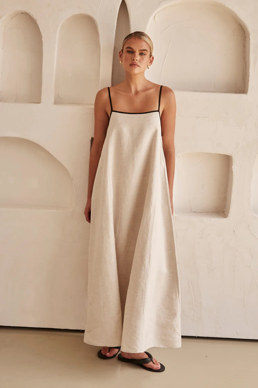 Women's Spaghetti Strap Maxi Dress – Minimal Flowing Cut