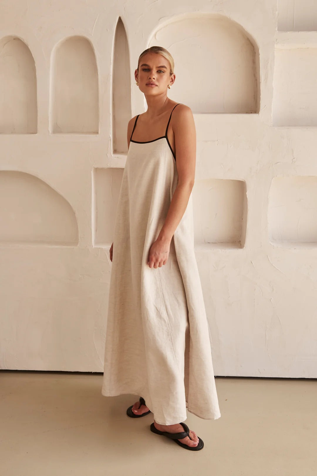 Women's Spaghetti Strap Maxi Dress – Minimal Flowing Cut
