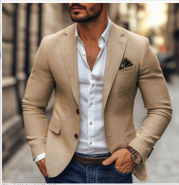 Men's Double-Breasted Blazer – Lightweight Tailored Fit