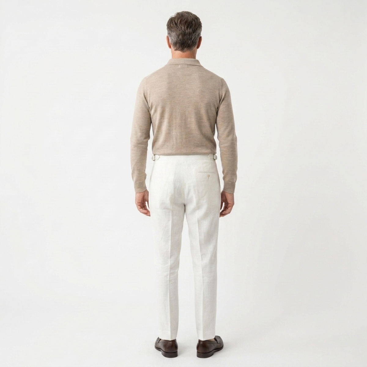 Men's Linen Dress Pants – Double Pleat Side Adjusters