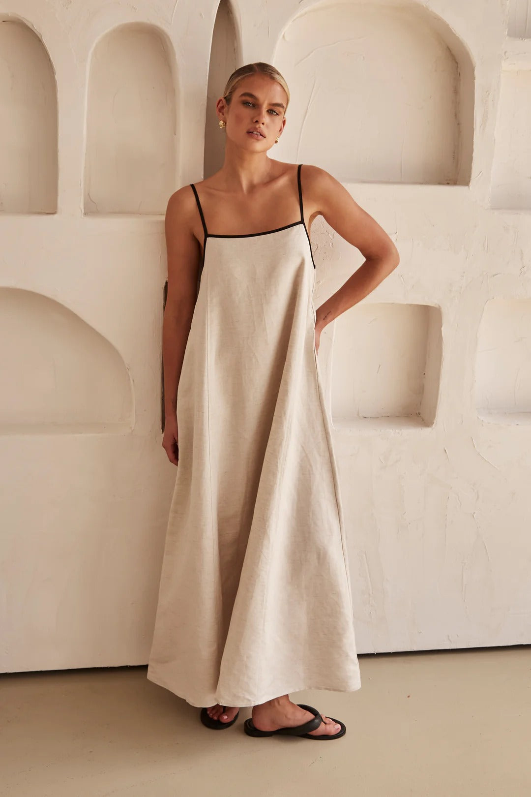 Women's Spaghetti Strap Maxi Dress – Minimal Flowing Cut