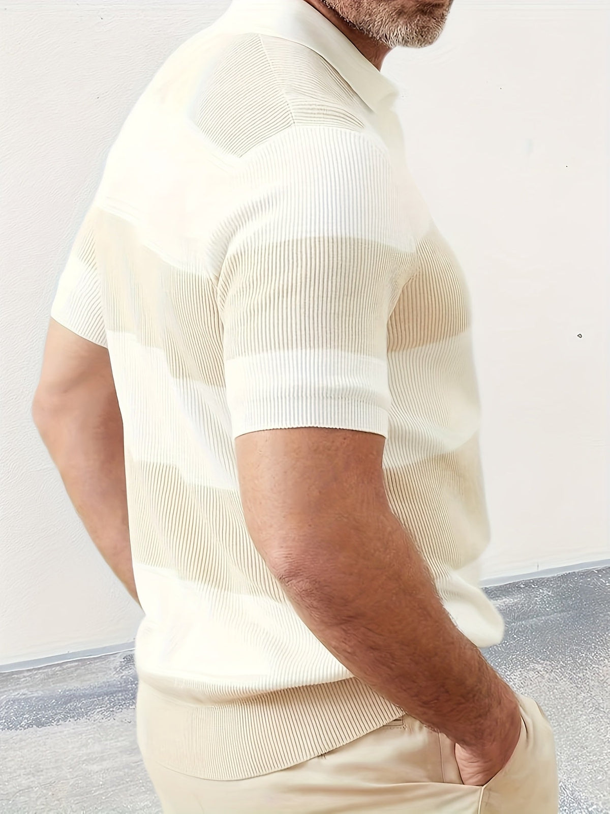 Men's Cotton Polo Shirt – Slim Fit Color-Block