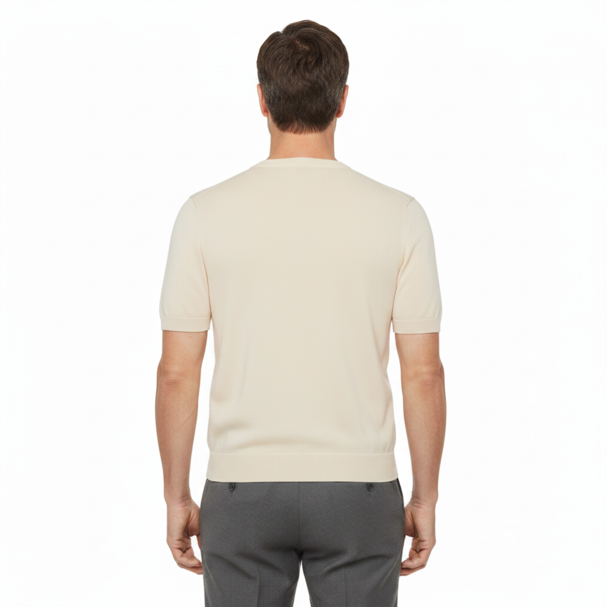 Men's Fine Knit T-Shirt – Relaxed Straight Crew Neck