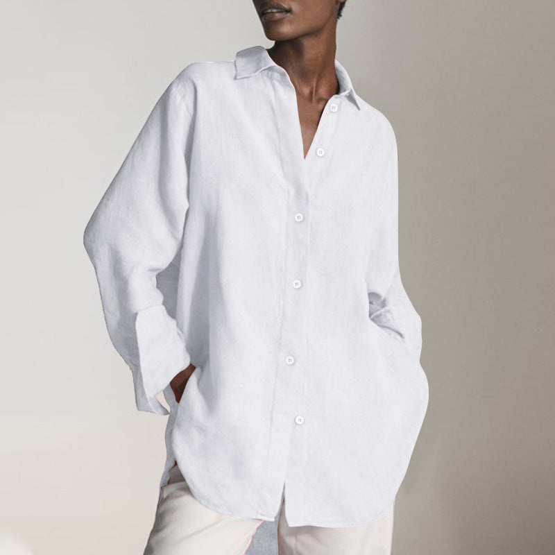 Women's Shirt Dress – Oversized Collared Midi