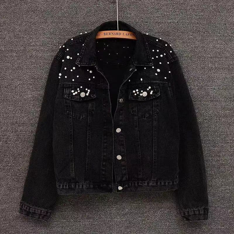 Women's Denim Jacket – Rhinestone and Rivet Trim