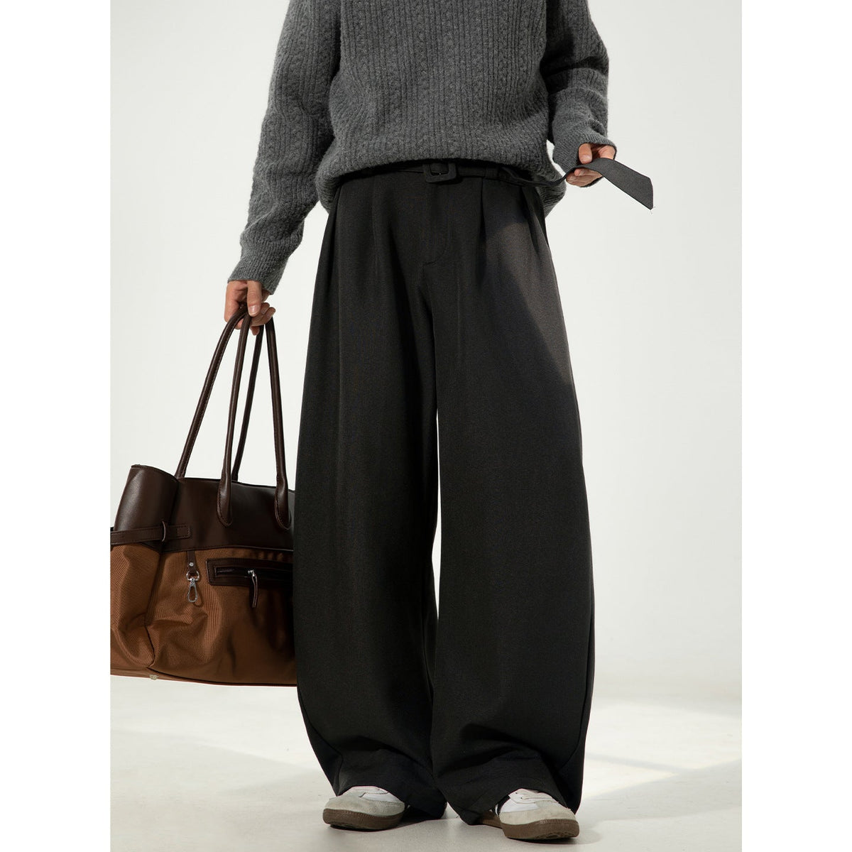 Men's Wide-Leg Dress Pants – Fluid Viscose-Blend Drape