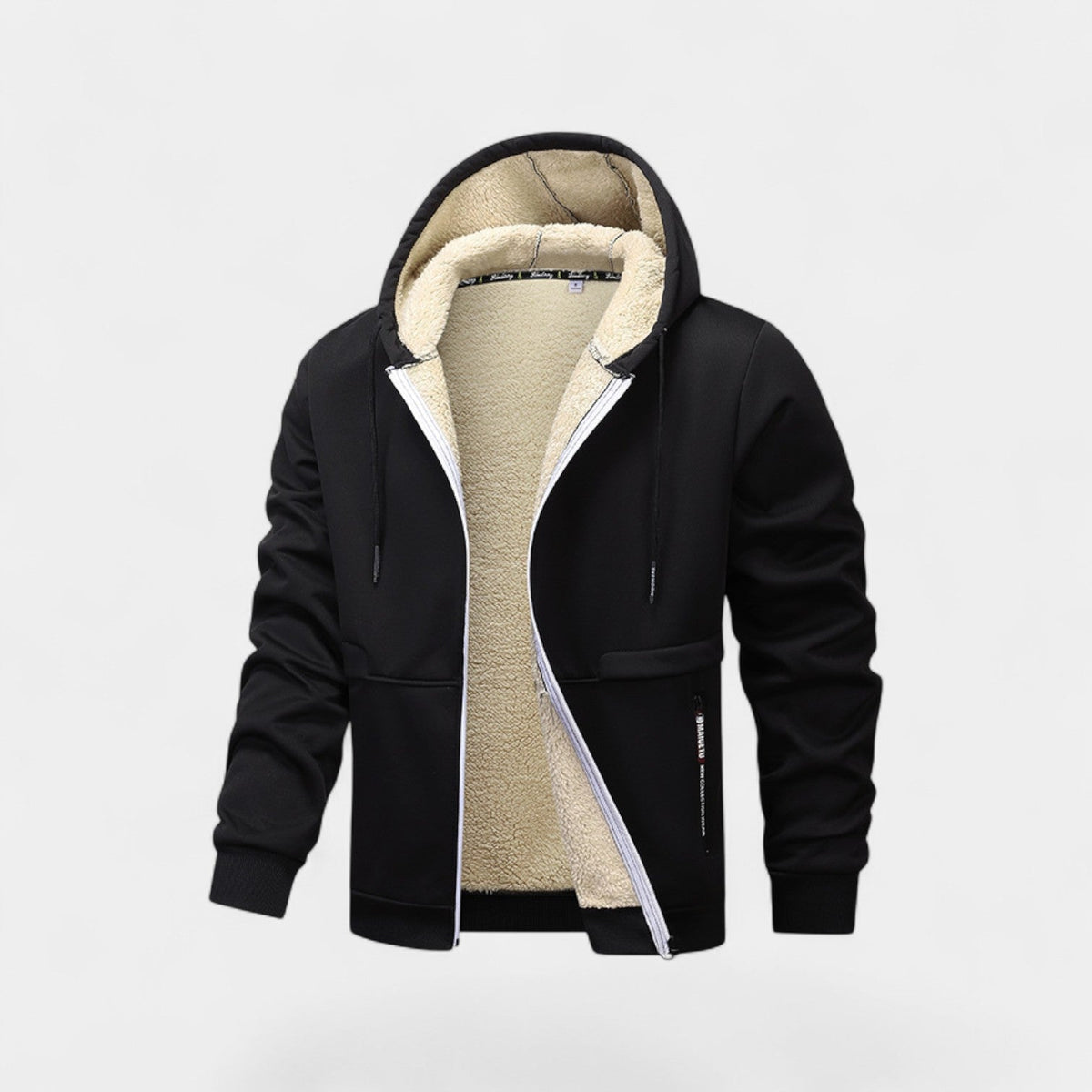 Men's Sherpa-Lined Hooded Cardigan – Full-Zip Relaxed Fit