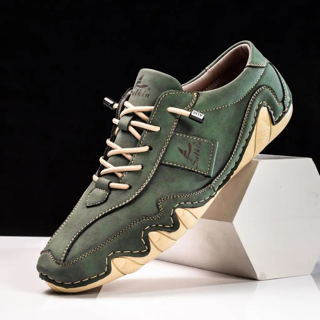 Men's Handmade Leather Sneakers – Wavy Sole