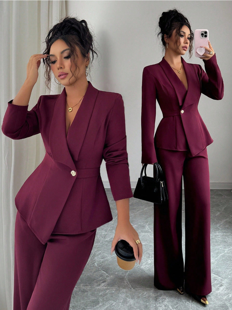 Women's Blazer and Pants Set – Tailored Straight Leg