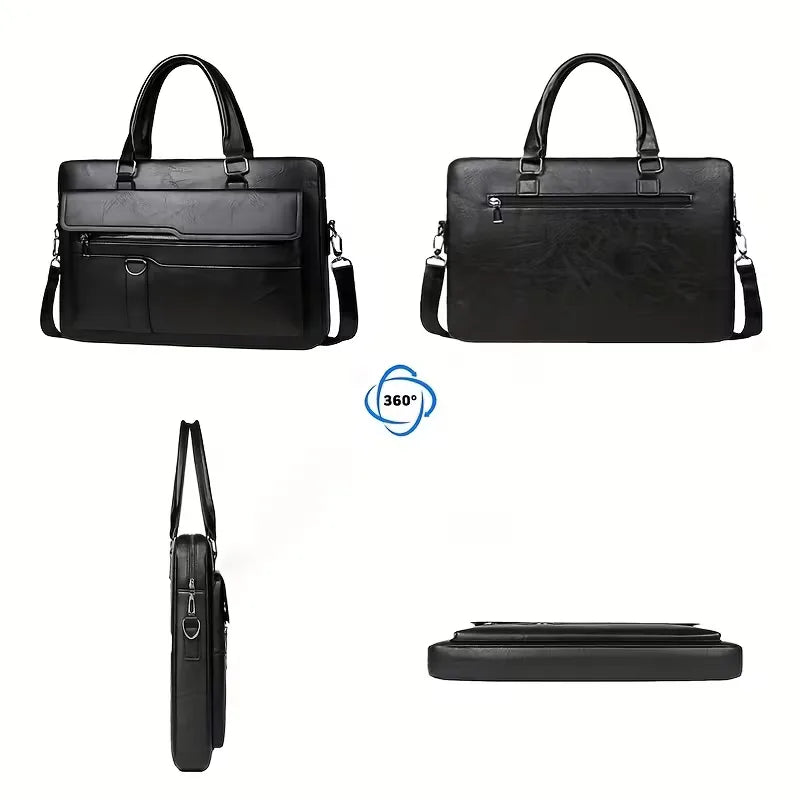 Men's Leather Laptop Bag – Structured 15-Inch Carry