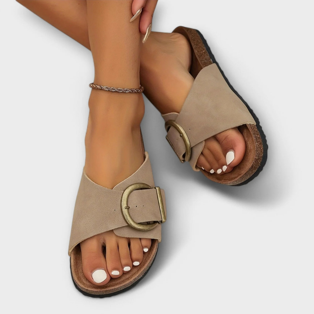 Women's Slip-On Flat Sandals – Cushioned Open Toe