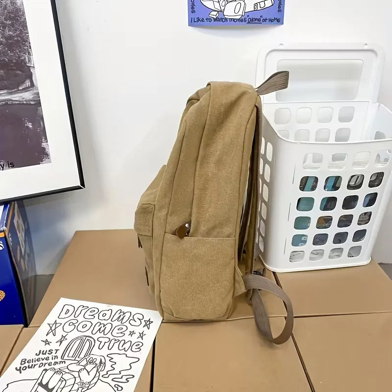 Men's Canvas Backpack – Zip Front Pocket