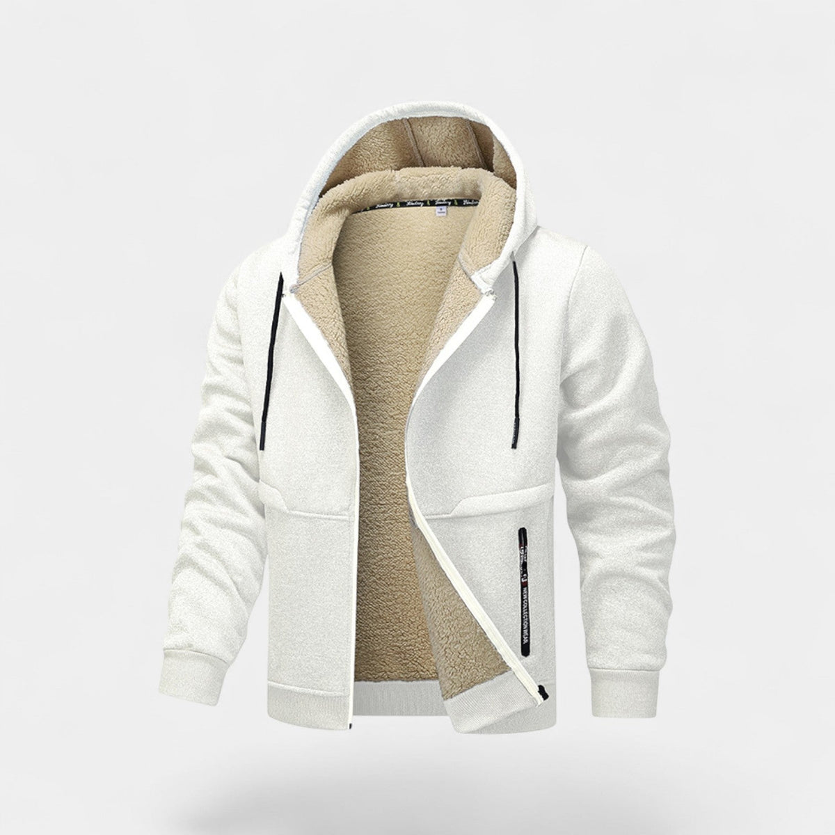 Men's Sherpa-Lined Hooded Cardigan – Full-Zip Relaxed Fit