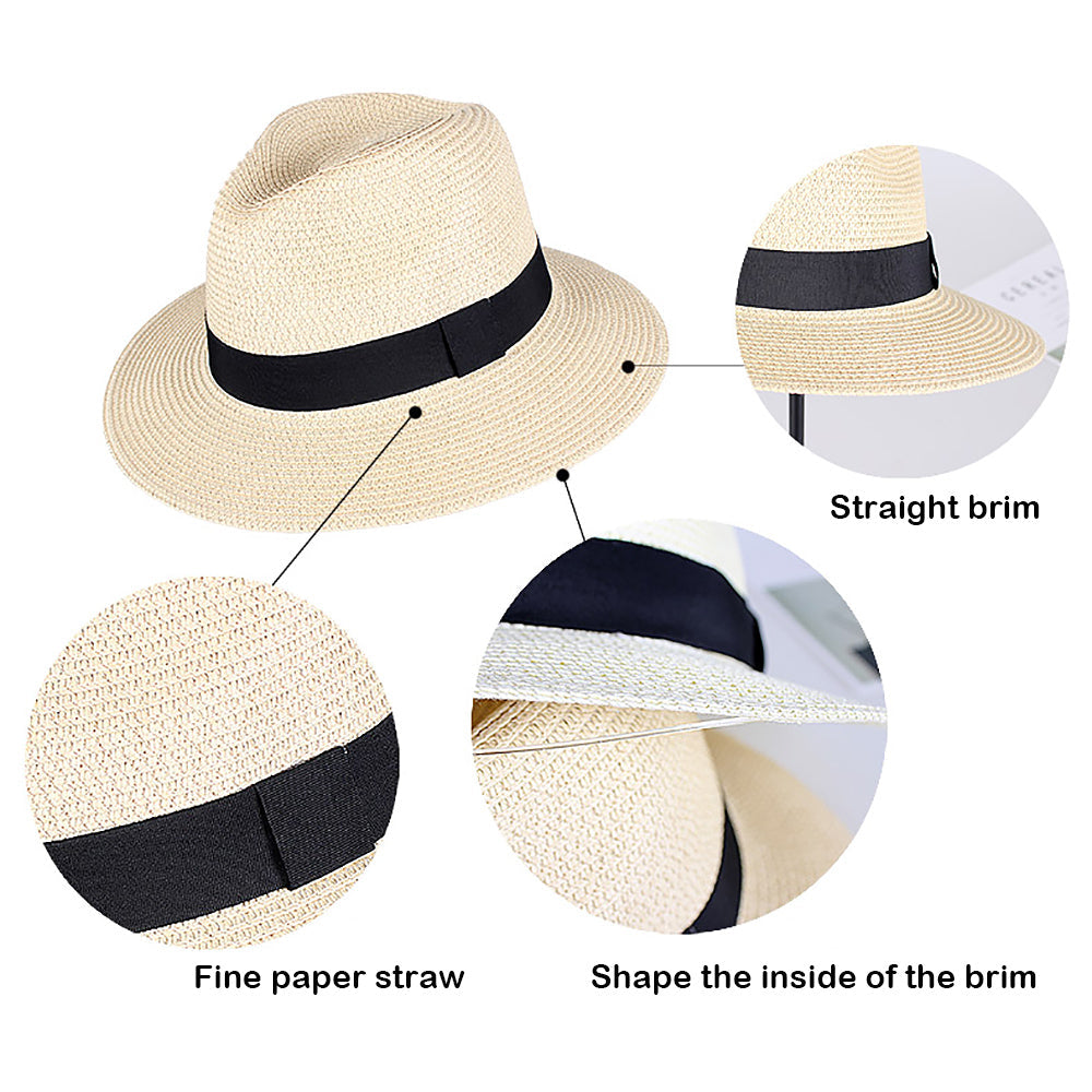 Women's Wide Brim Straw Hat – Structured Panama Crown
