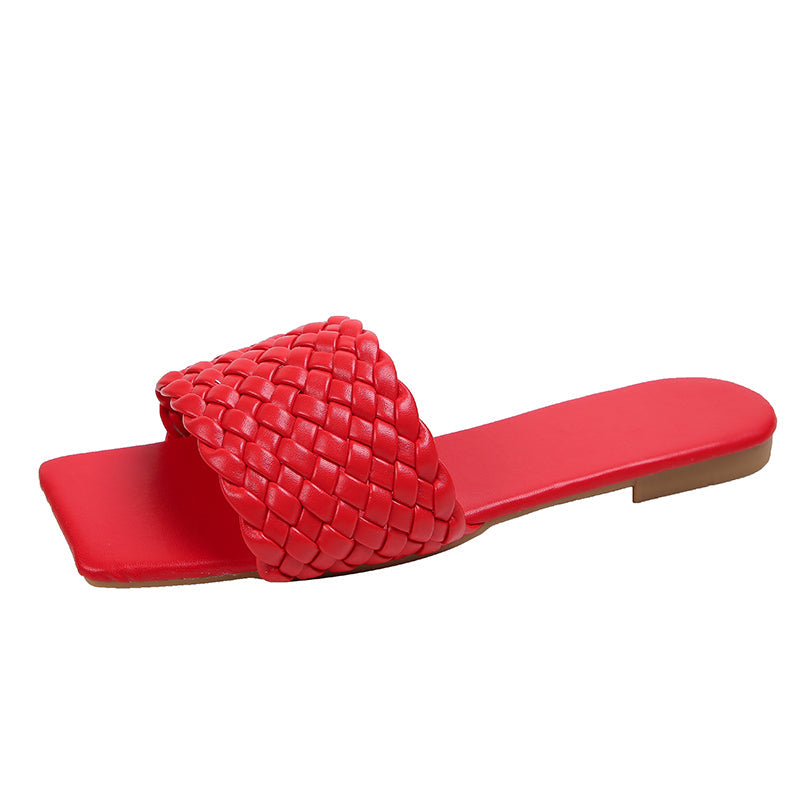 Women's Flat Sandals – Wide Braided Straps