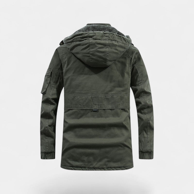 Men's Cotton Hooded Parka – Washed Lapel Collar