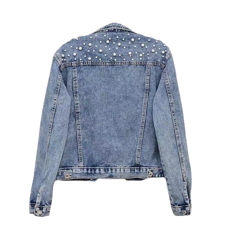 Women's Denim Jacket – Rhinestone and Rivet Trim