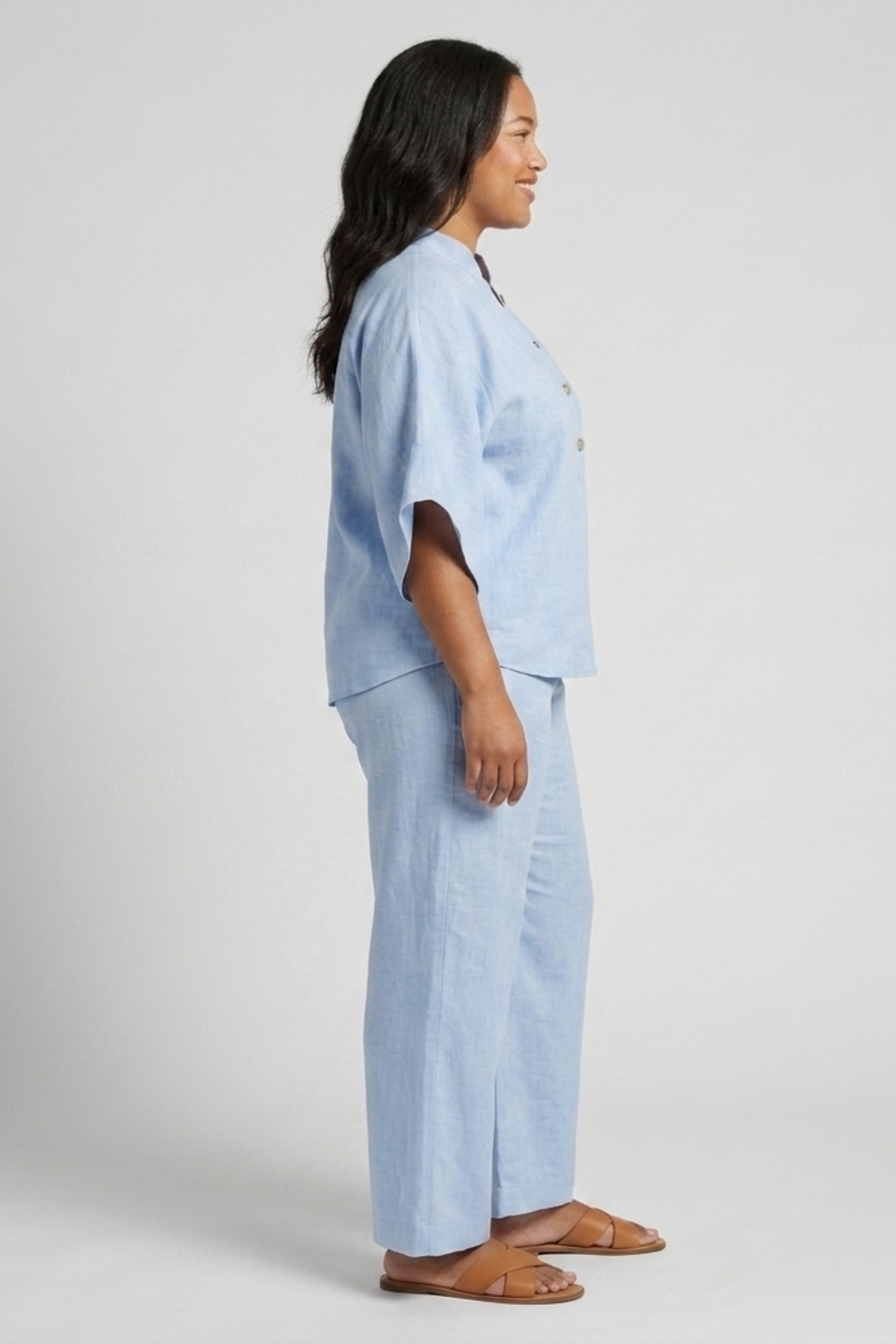 Women's Cotton-Linen Two-Piece Set – Balloon Leg Pants