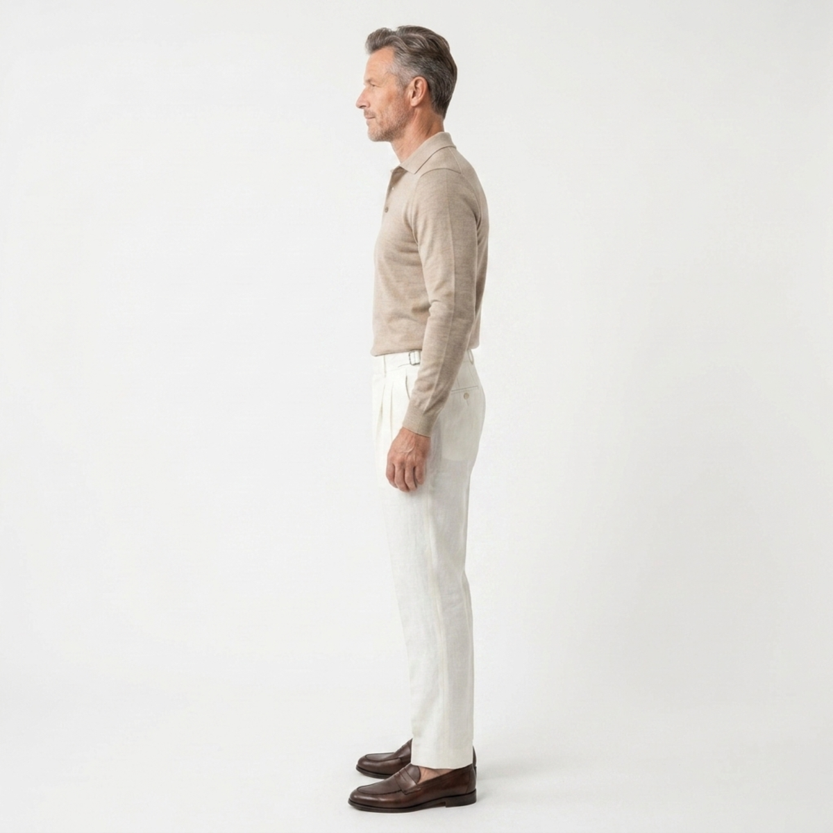 Men's Linen Dress Pants – Double Pleat Side Adjusters