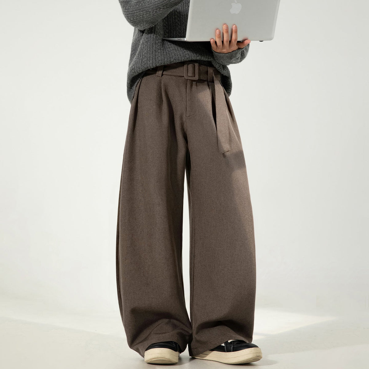 Men's Wide-Leg Dress Pants – Fluid Viscose-Blend Drape
