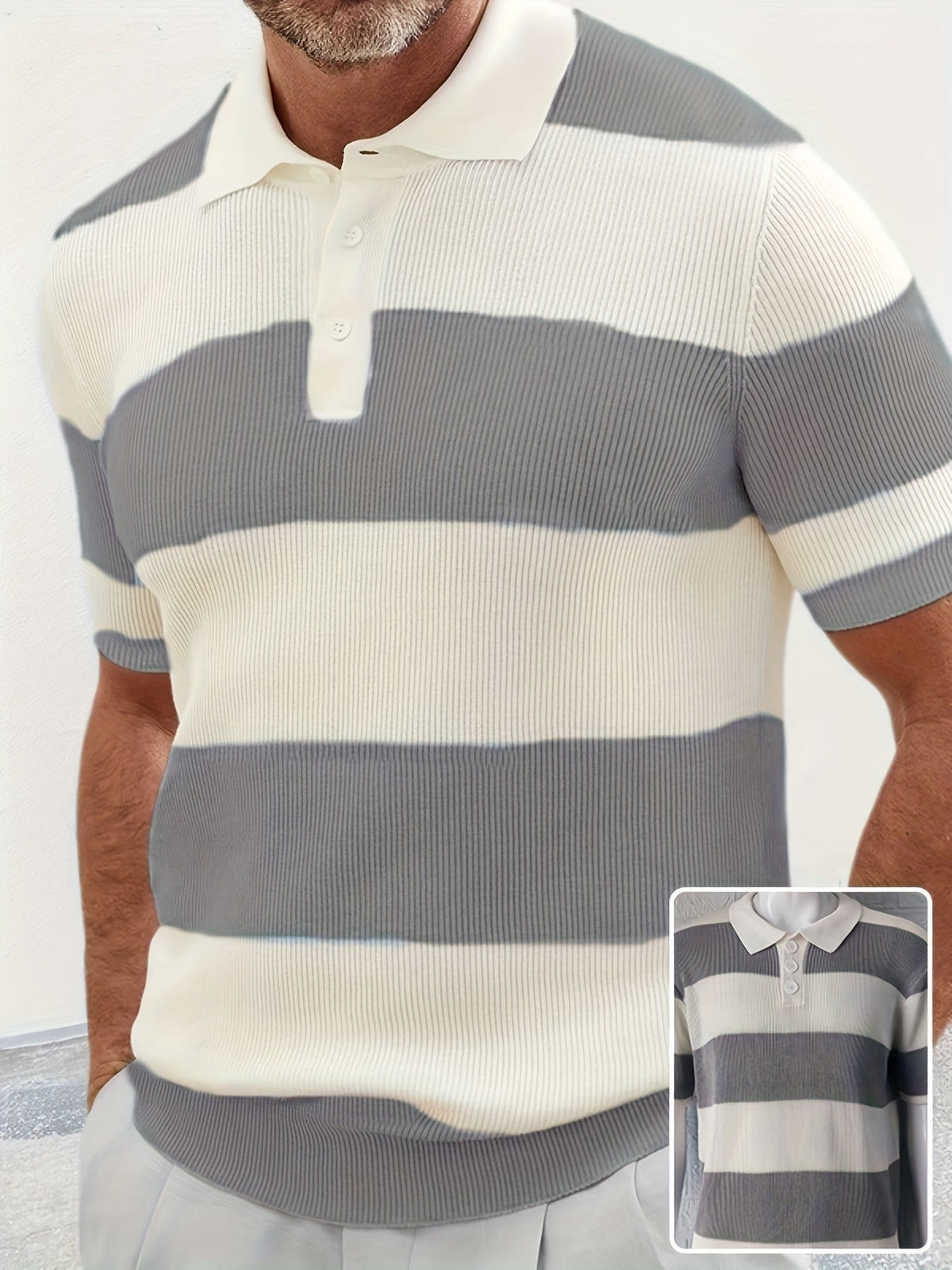 Men's Cotton Polo Shirt – Slim Fit Color-Block
