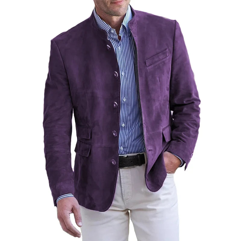 Men's Stand Collar Blazer – Slim Lightweight Fit