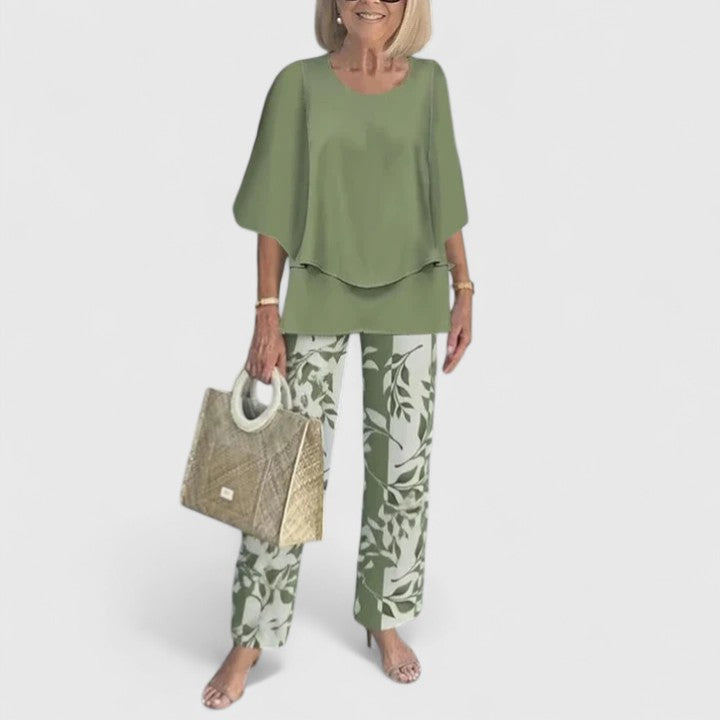 Women's Two-Piece Pants Set – Half Sleeve Wide-Leg