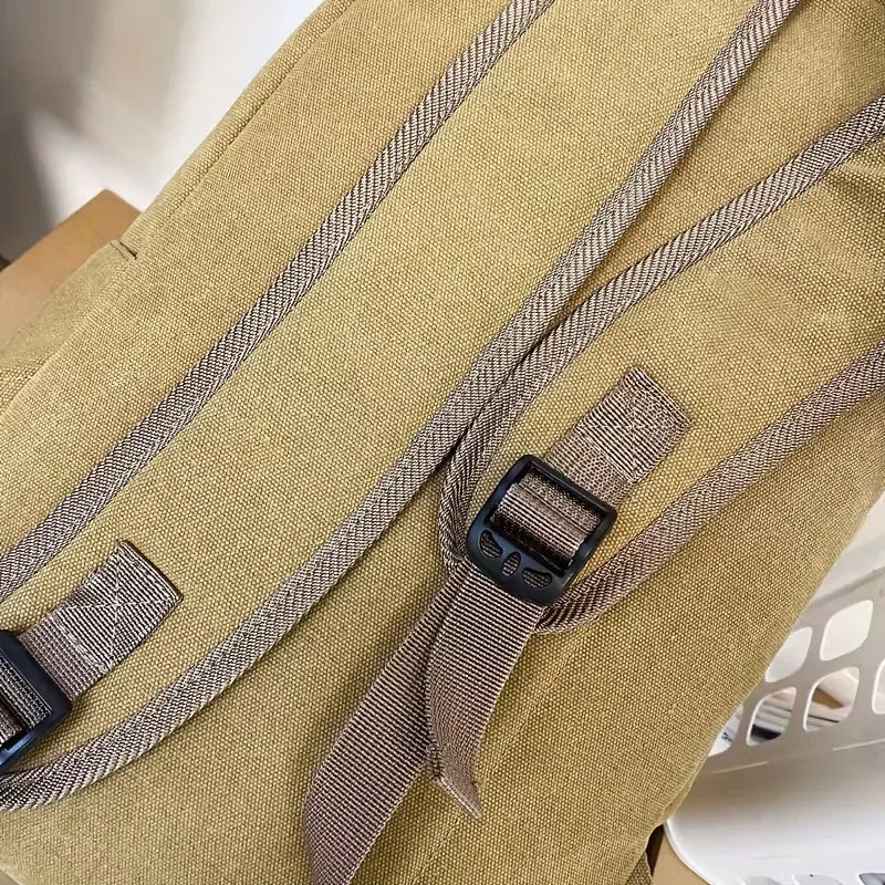 Men's Canvas Backpack – Zip Front Pocket