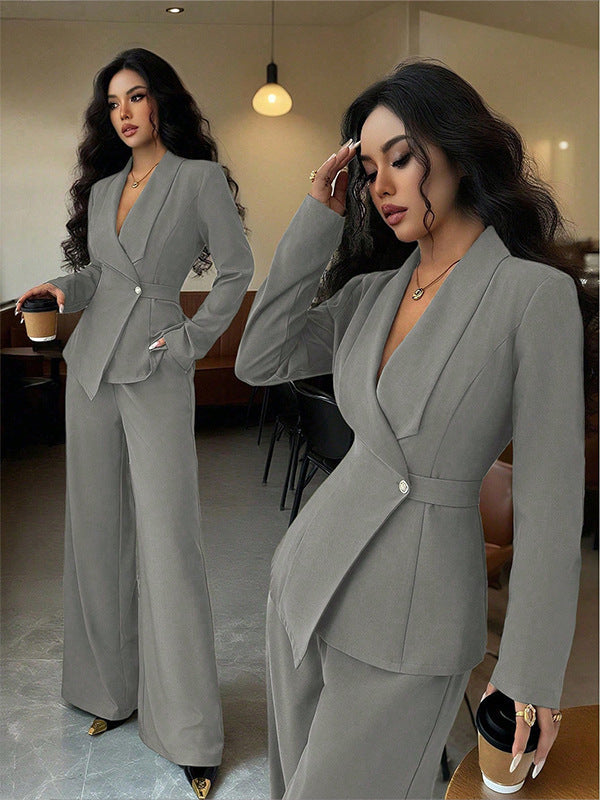 Women's Blazer and Pants Set – Tailored Straight Leg