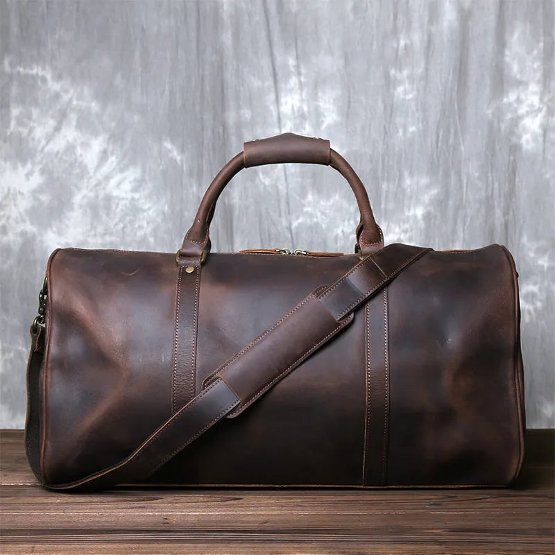 Men's Leather Duffel Bag – Full-Grain Crazy-Horse