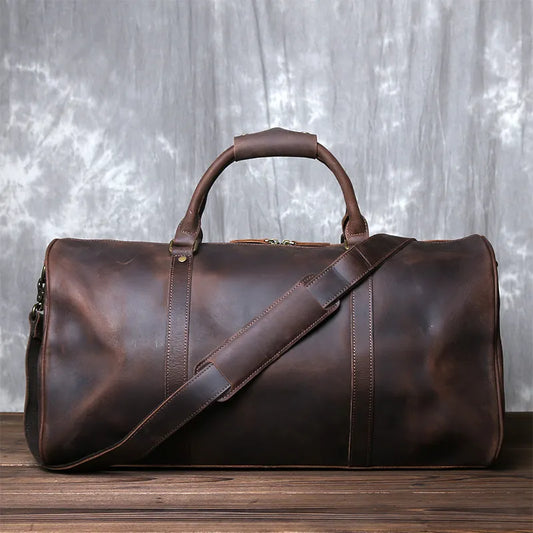 Men's Leather Duffel Bag – Full-Grain Crazy-Horse