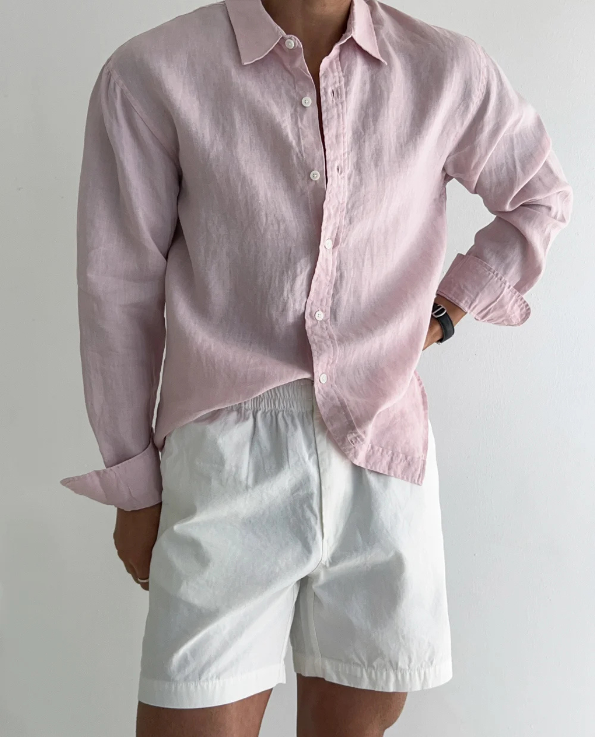 Men's Lightweight Button-Up Shirt – Relaxed Long Sleeve