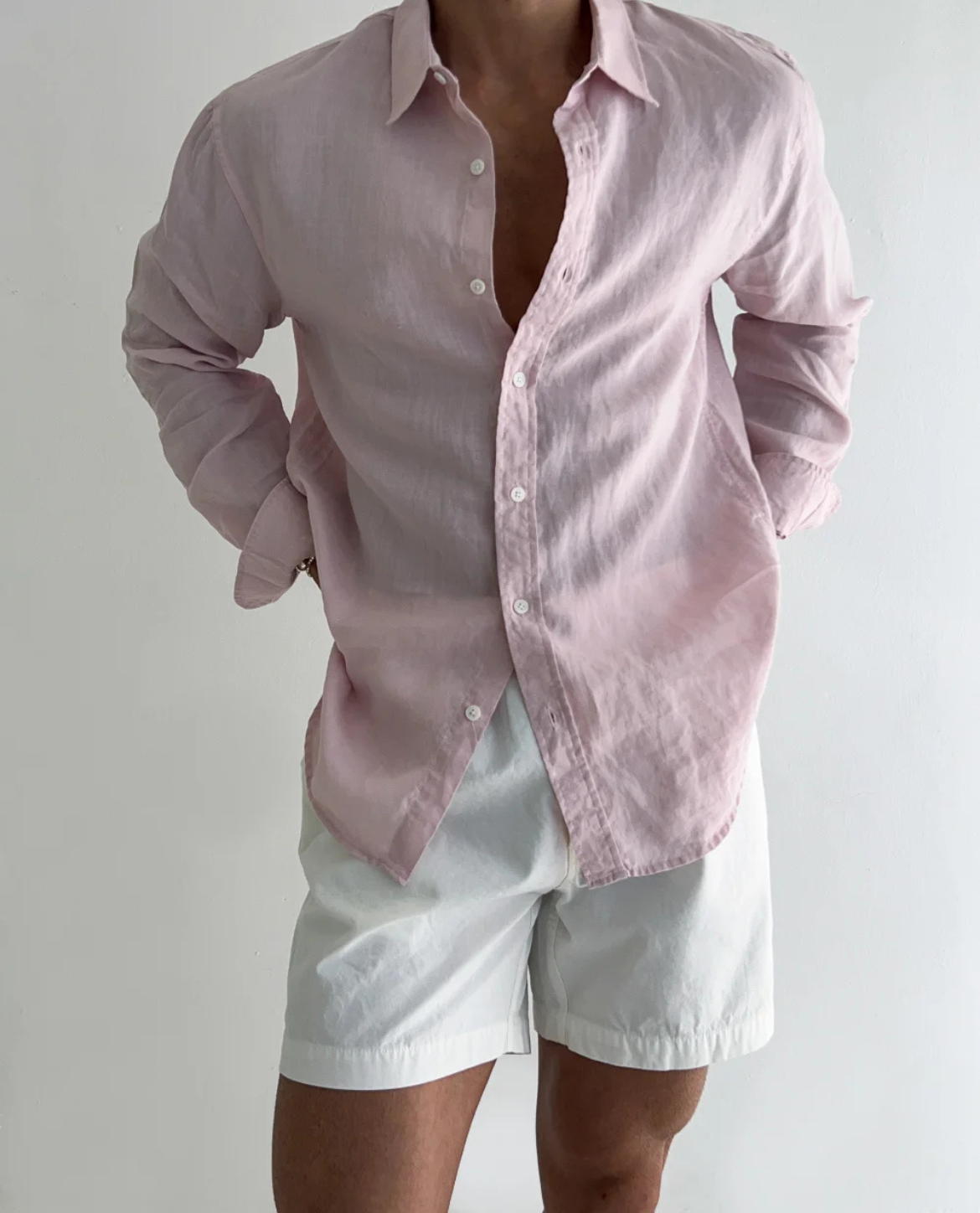 Men's Lightweight Button-Up Shirt – Relaxed Long Sleeve