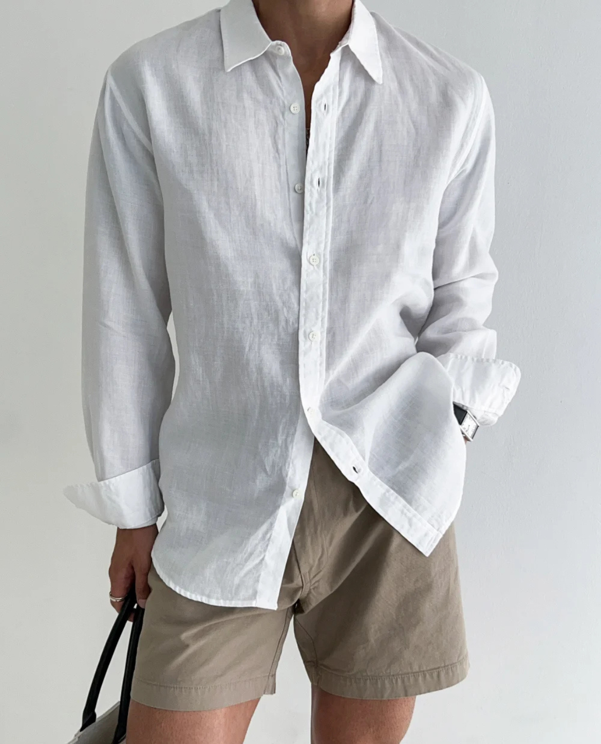 Men's Lightweight Button-Up Shirt – Relaxed Long Sleeve