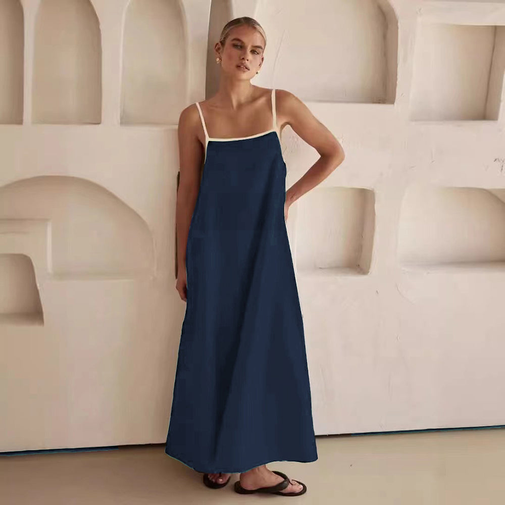Women's Spaghetti Strap Maxi Dress – Minimal Flowing Cut