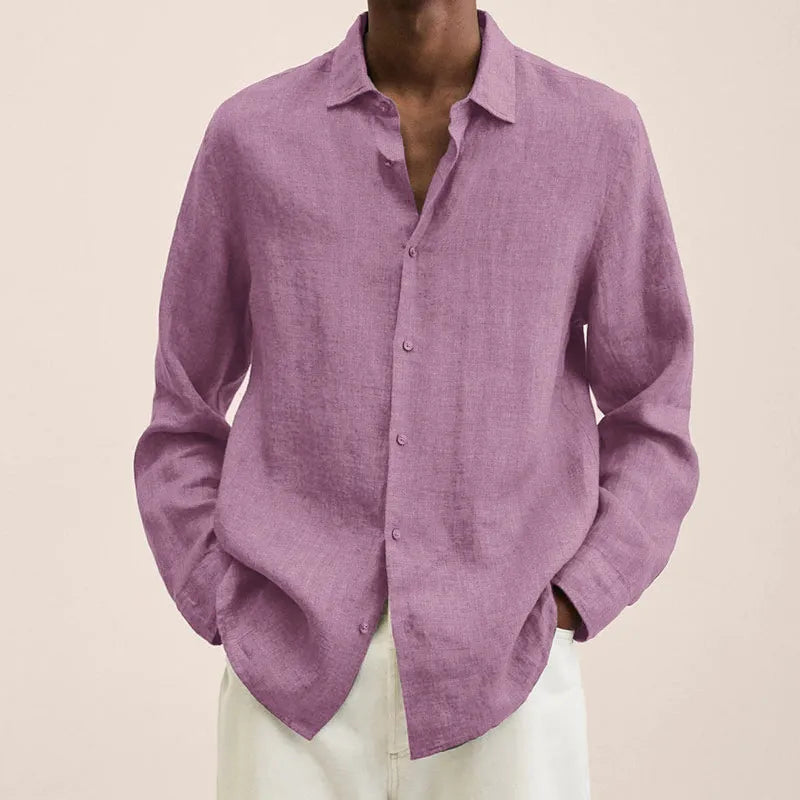 Men's Linen Shirt – Relaxed Roll-Tab Sleeve