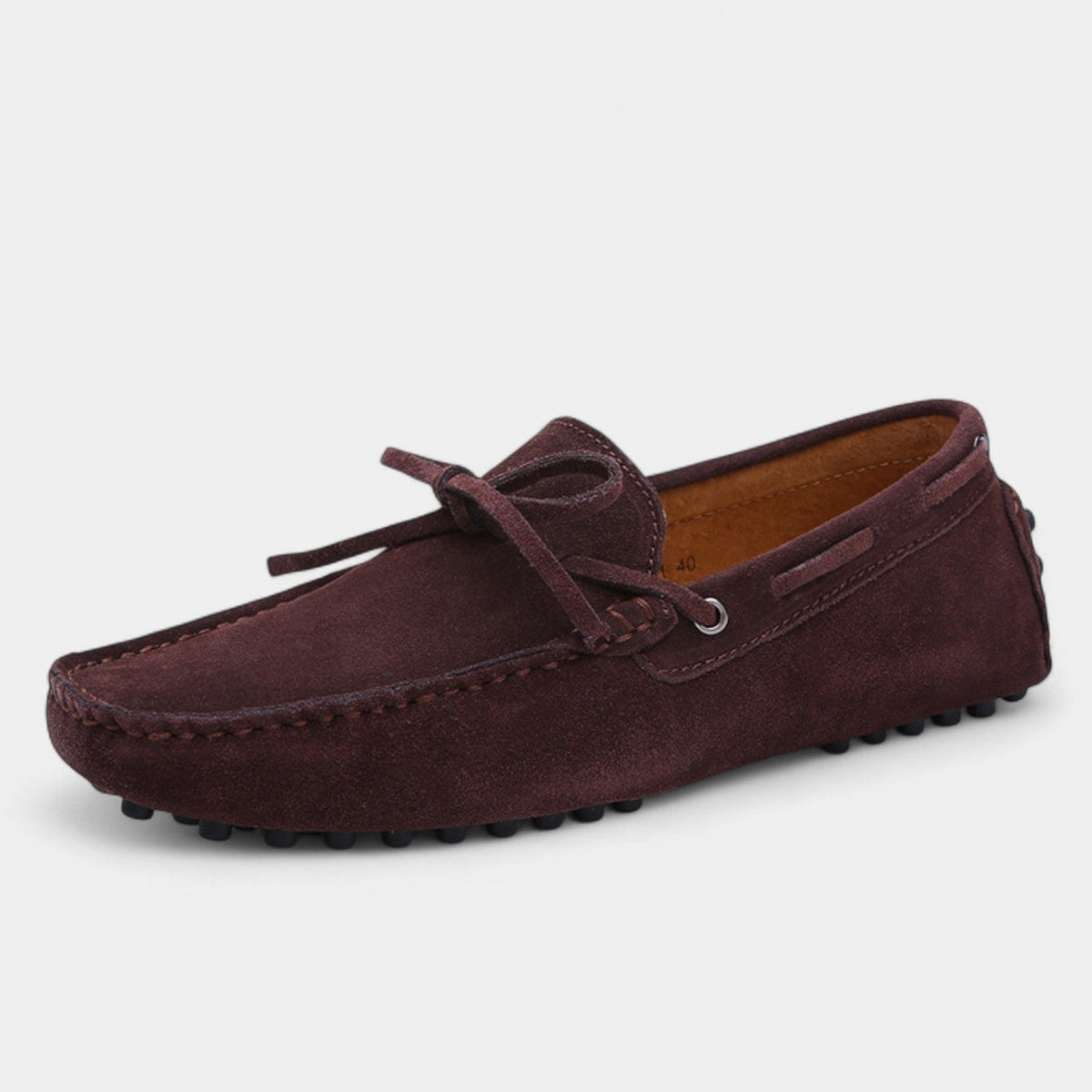 Men's Suede Loafers – Slip-On With Lace Detail