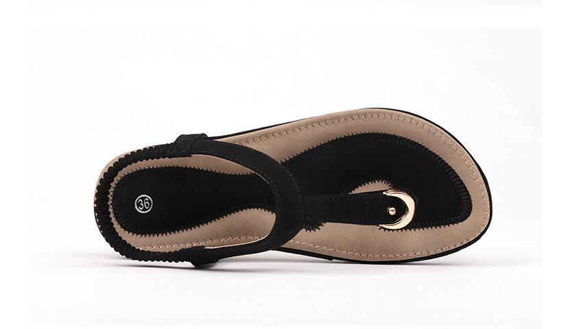 Women's Flat Sandal – Adjustable T-Strap Arch Footbed