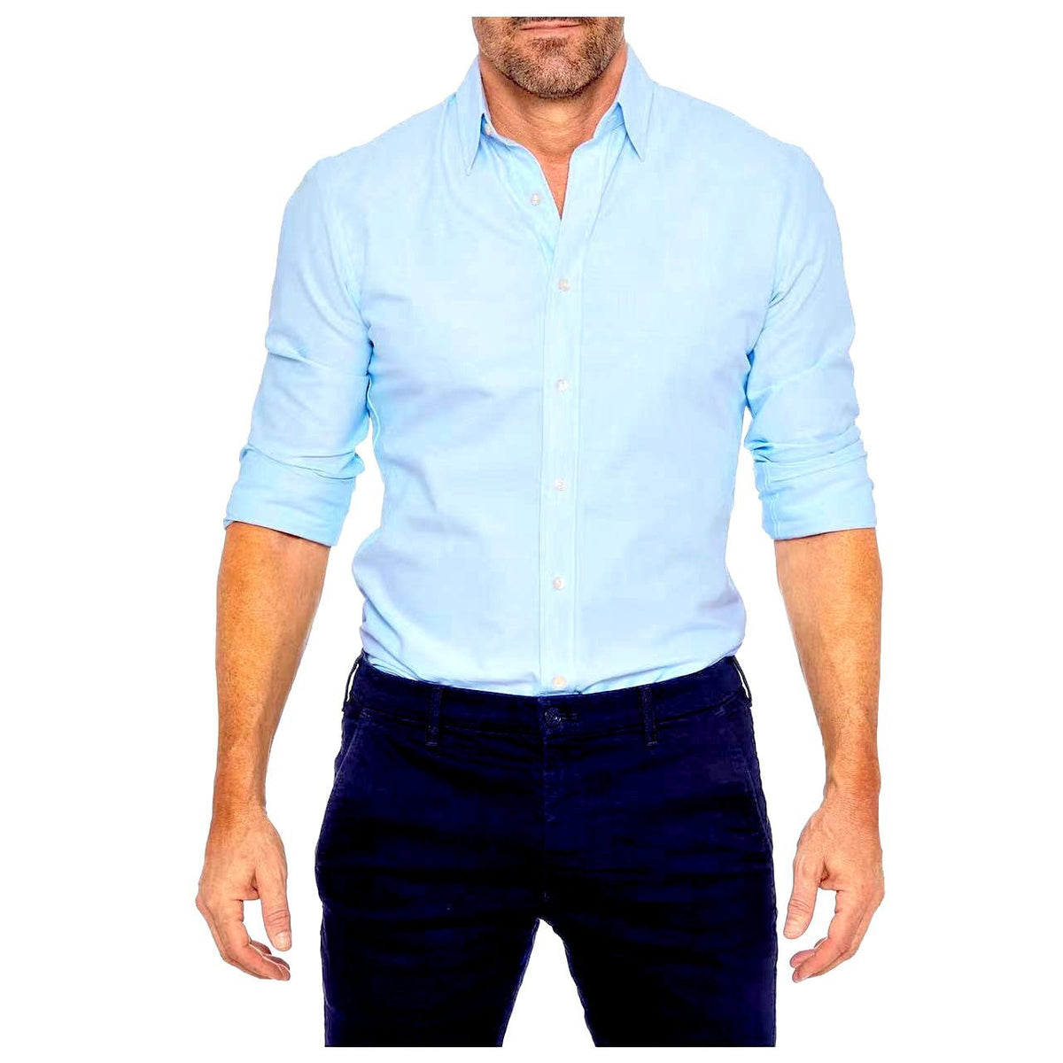 Men's Oxford Cotton Shirt – Hidden Zip Placket
