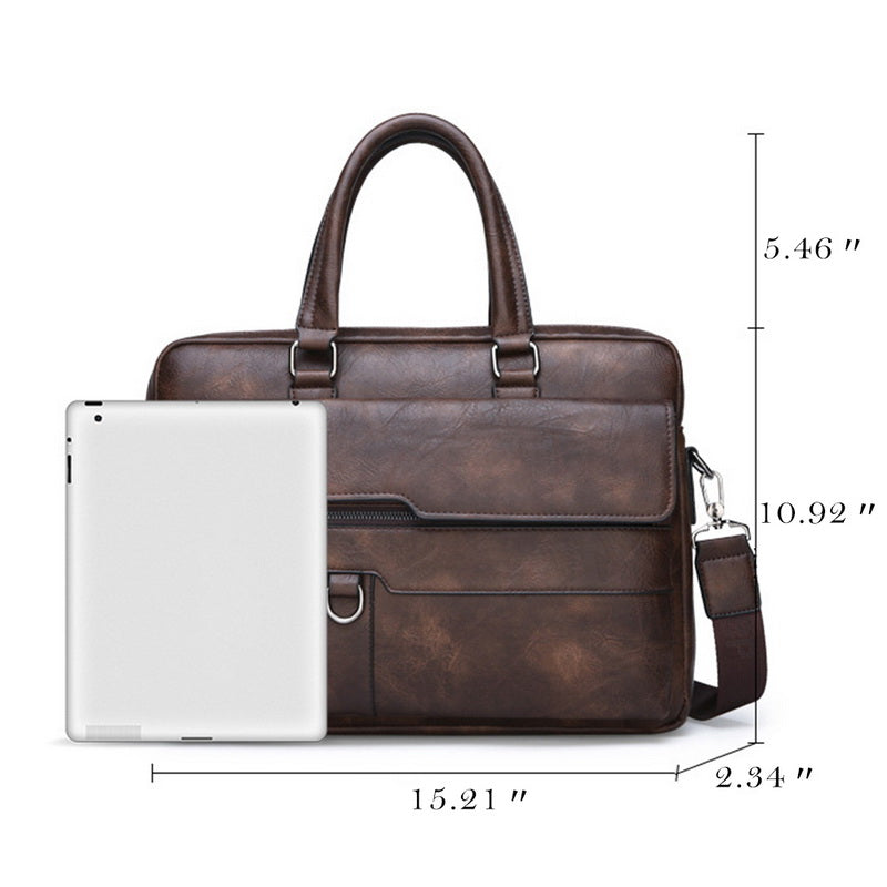 Men's Leather Laptop Bag – Structured 15-Inch Carry