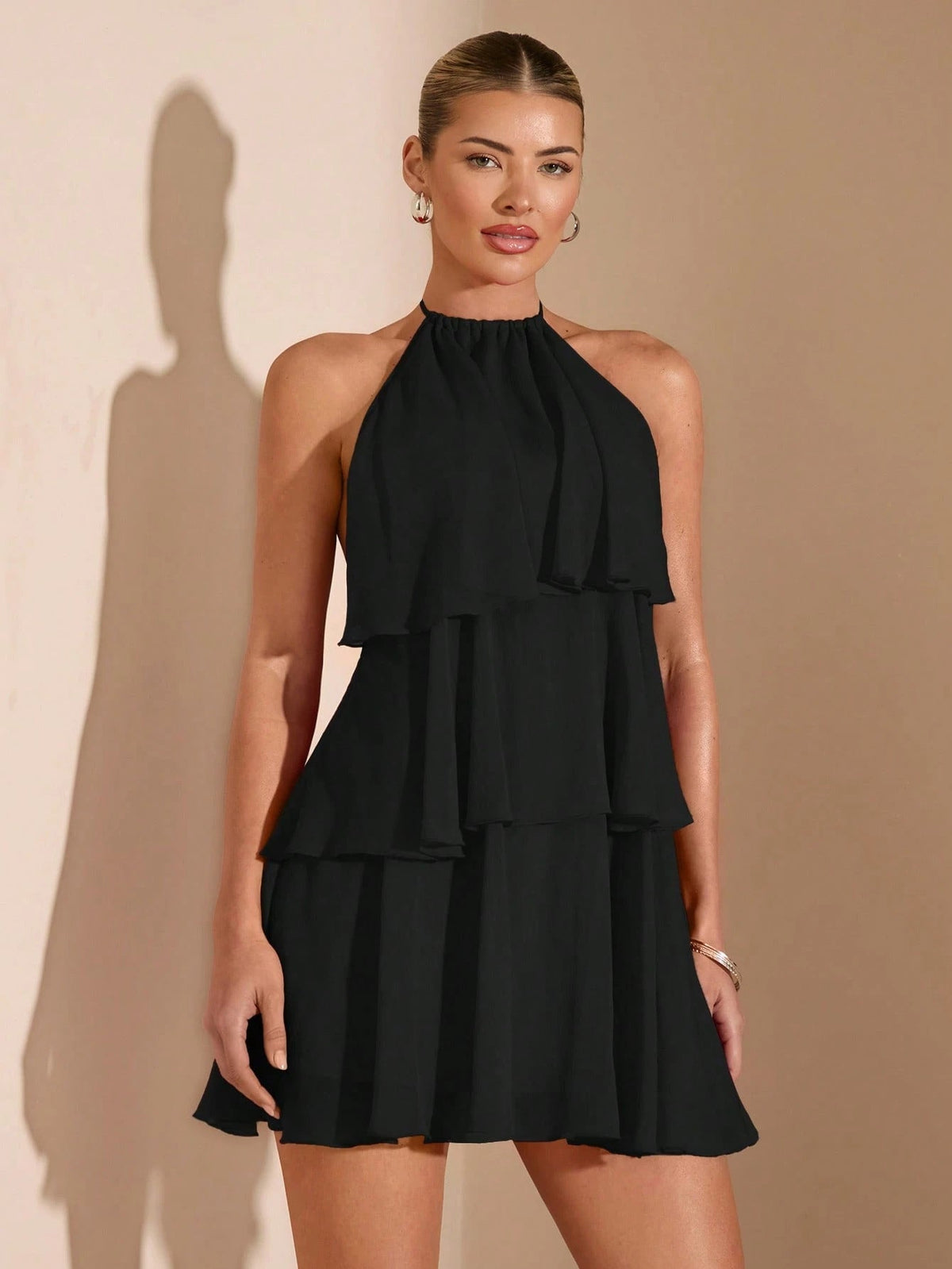 Women's Mini Dress – Tiered Ruffle Bodice