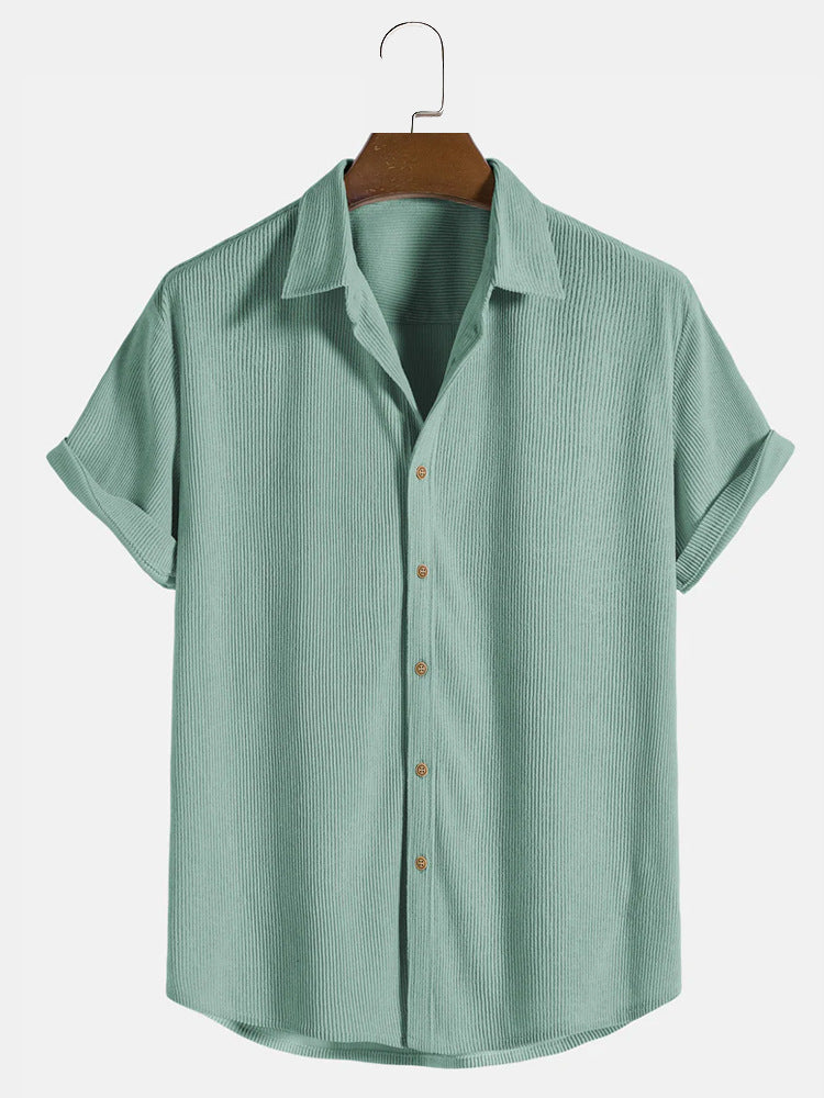 Men's Waffle-Knit Button-Up Shirt – Regular Textured Fit