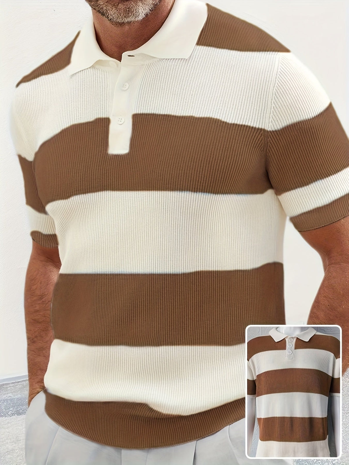 Men's Cotton Polo Shirt – Slim Fit Color-Block