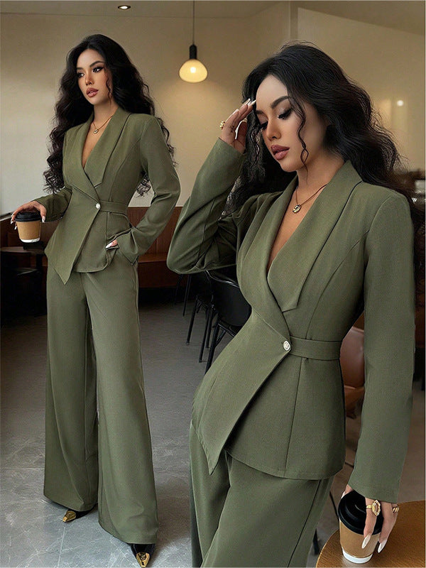 Women's Blazer and Pants Set – Tailored Straight Leg
