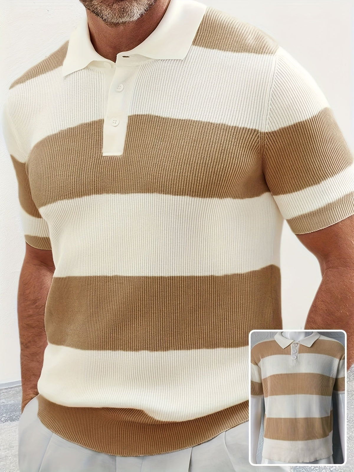 Men's Cotton Polo Shirt – Slim Fit Color-Block