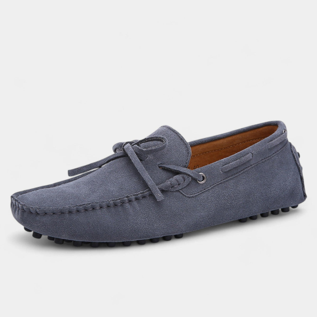 Men's Suede Loafers – Slip-On With Lace Detail
