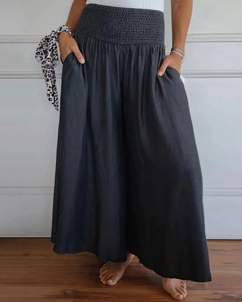 Women's Wide-Leg Pants – High-Rise Relaxed Fit