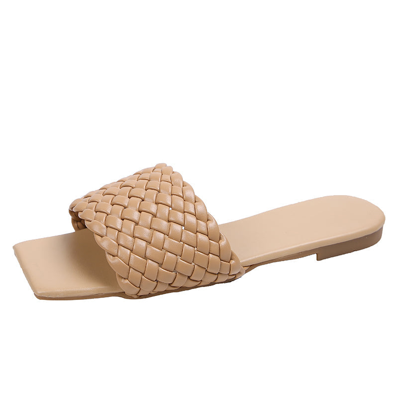Women's Flat Sandals – Wide Braided Straps