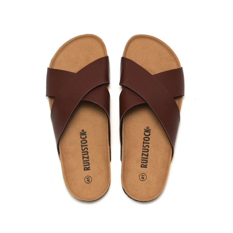 Men's Cork Slide Mule – Contoured Open-Toe Footbed