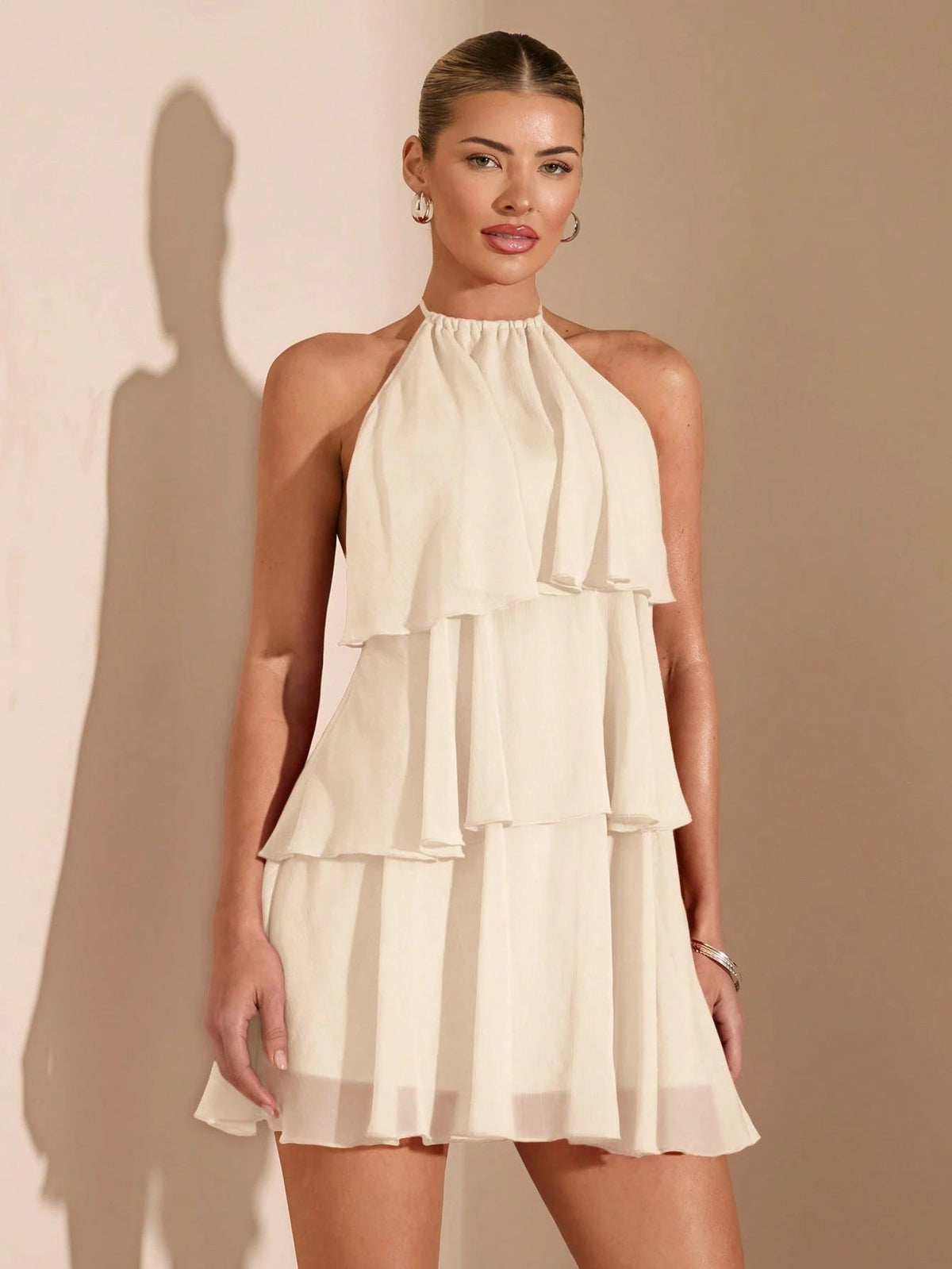 Women's Mini Dress – Tiered Ruffle Bodice